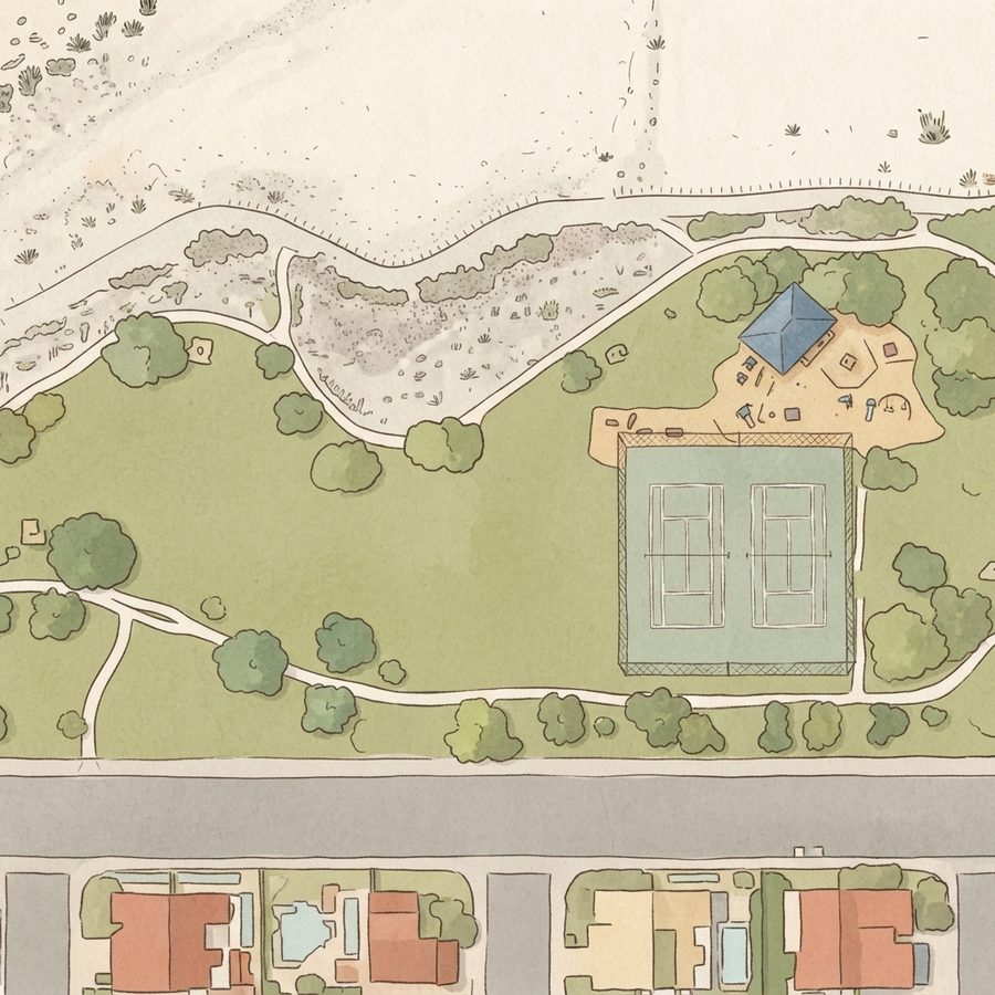 Illustrated map of Angel Park
