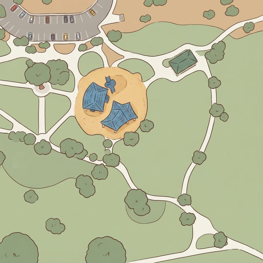 Illustrated map of Ansan Sister City Park