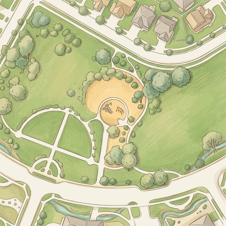 Illustrated map of Anthology Playground