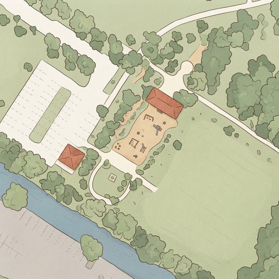 Illustrated map of Antonio Marron Park