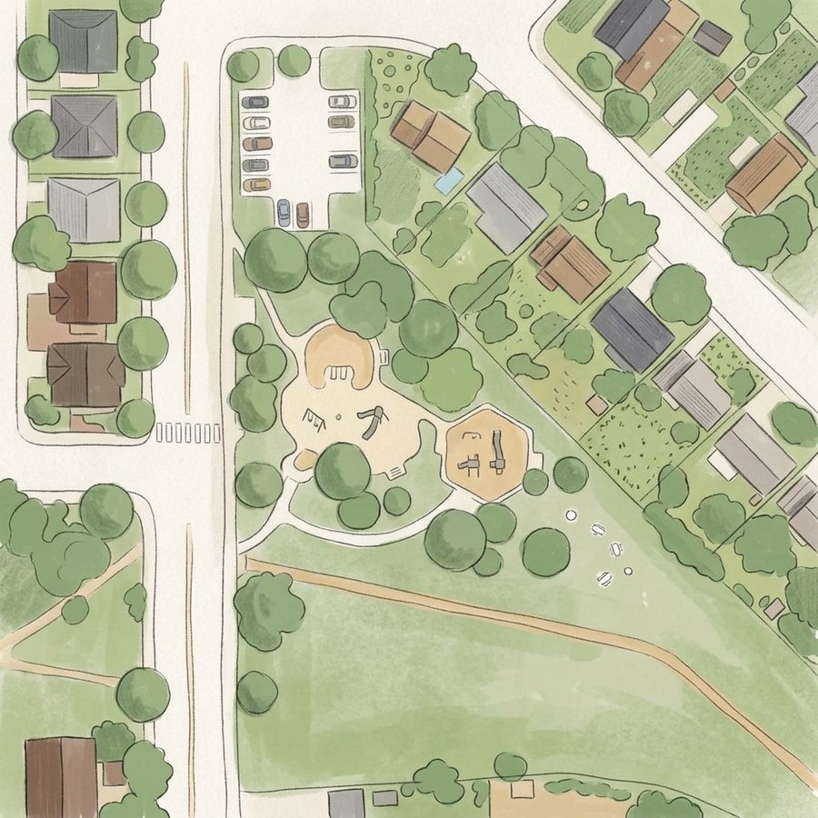 Illustrated map of Apache Mesa Park