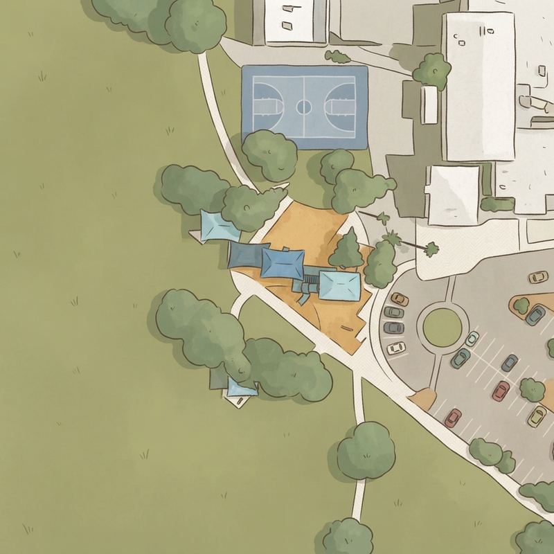 Illustrated map of Apache Park Playground