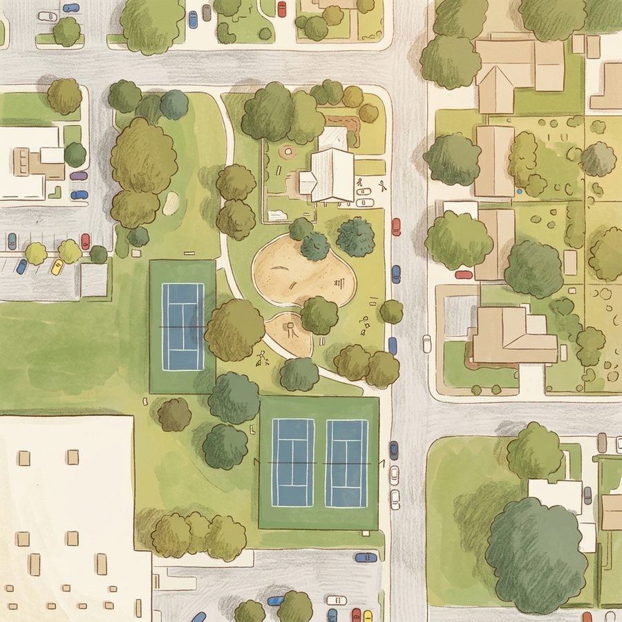 Illustrated map of Apel-Bacher Park