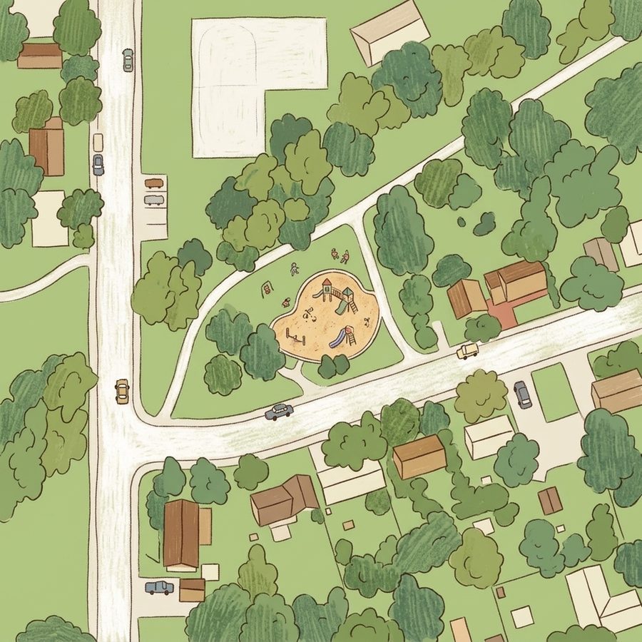 Illustrated map of Apple Meadows Park