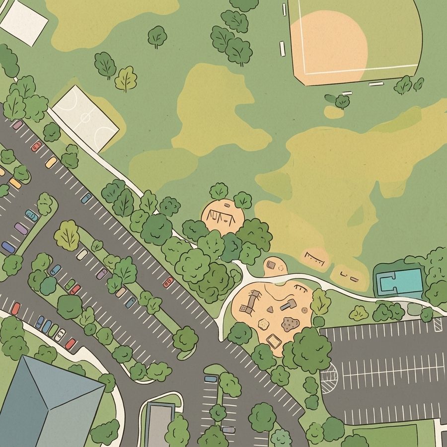 Illustrated map of Applewood Park