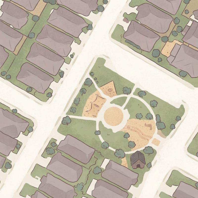 Illustrated map of Appolon Hills Park