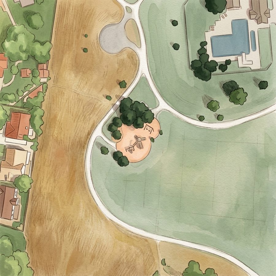 Illustrated map of Aqua Vista Park