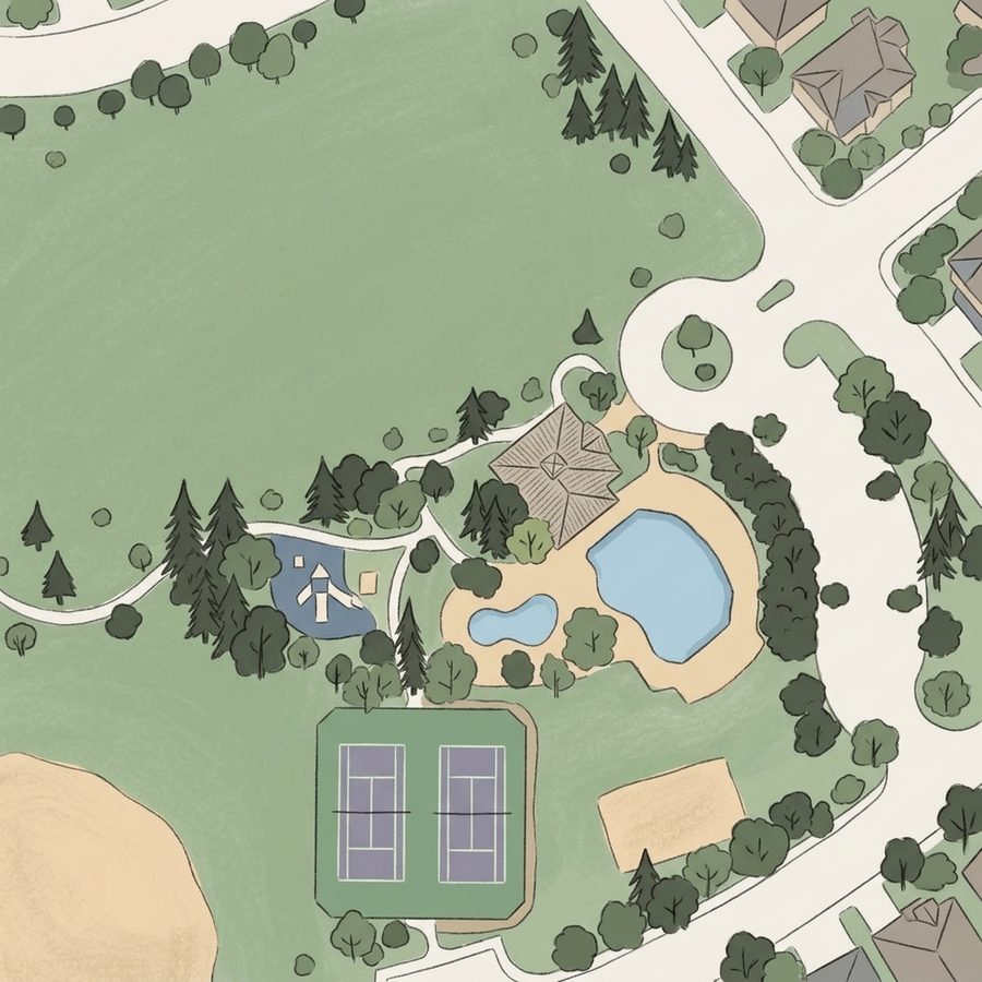 Illustrated map of Arapahoe Ridge Park