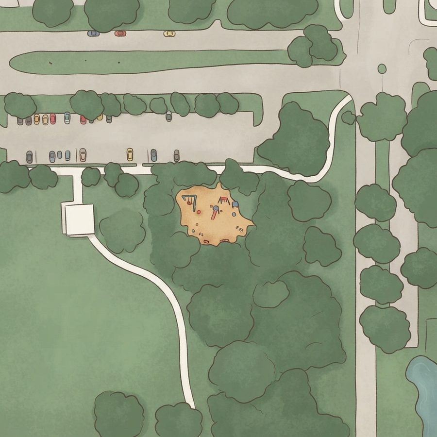 Illustrated map of Archbishop Joseph Fiorenza Park North