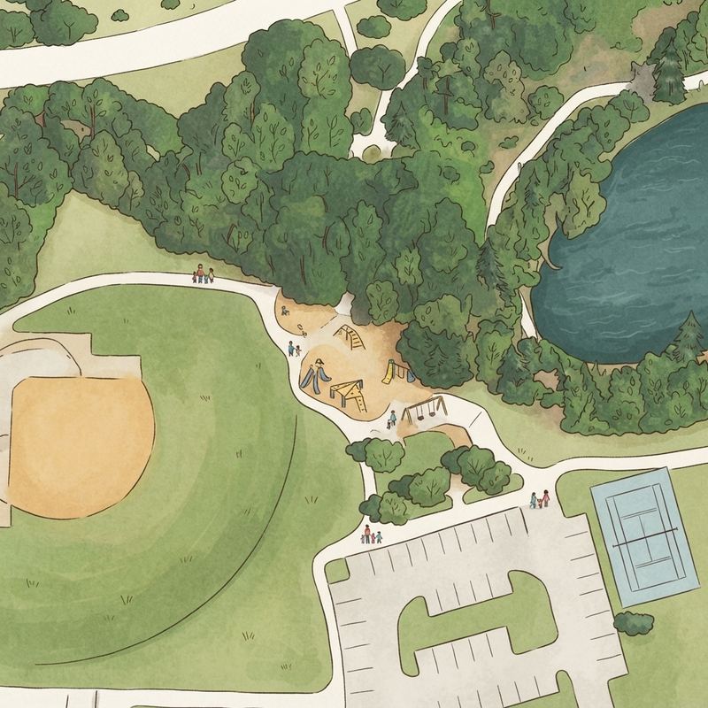 Illustrated map of Archgate Park