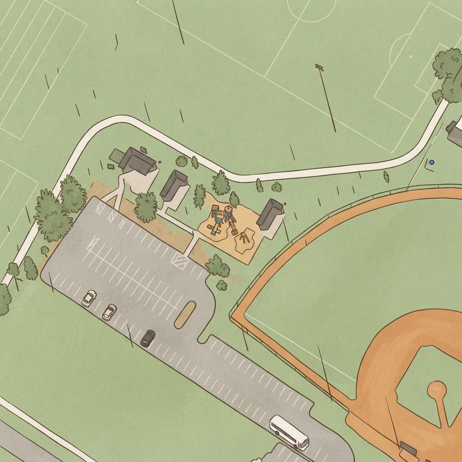 Illustrated map of Archie Gordon Memorial Park