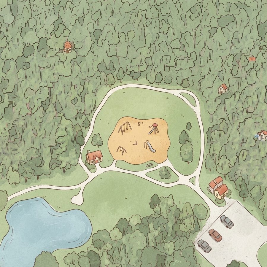 Illustrated map of Armand Bayou Nature Center