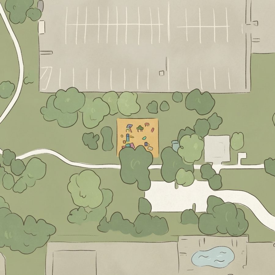 Illustrated map of Aron Ledet Park