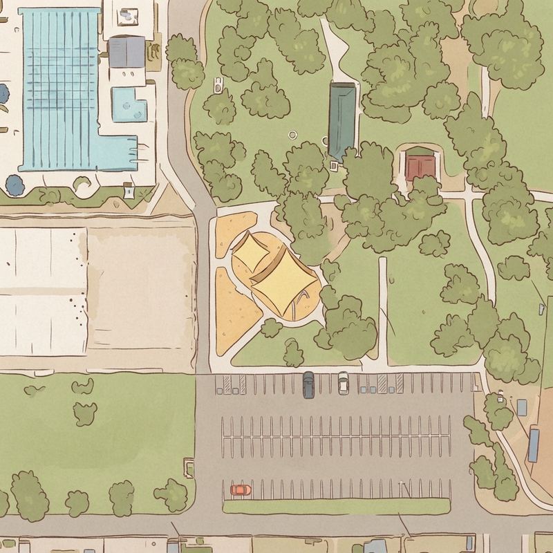 Illustrated map of Arrowhead Meadows Park