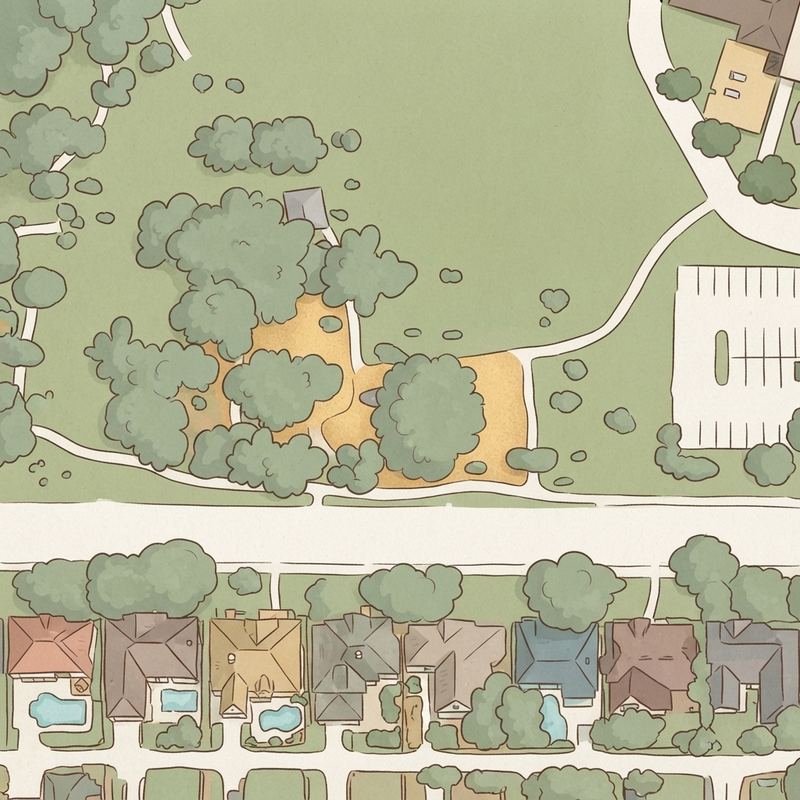 Illustrated map of Arrowhead Park