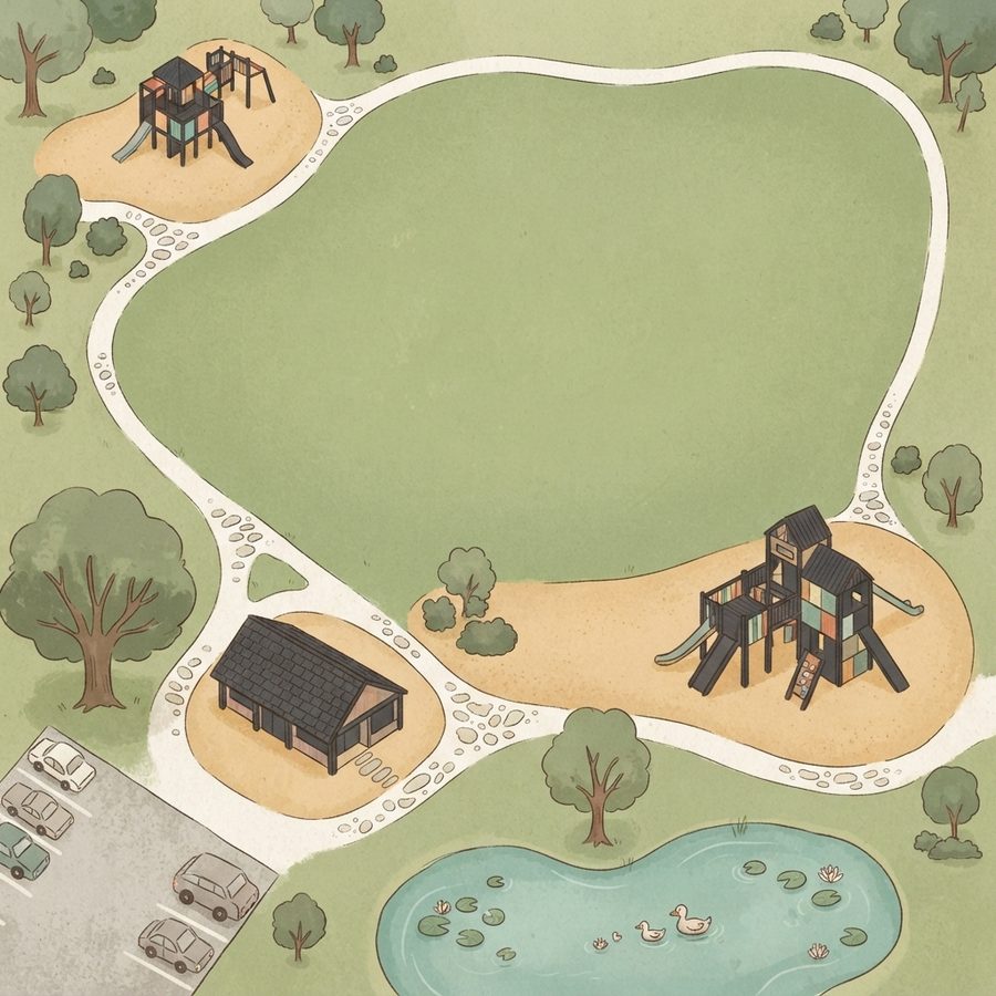 Illustrated map of Arthur Storey Park