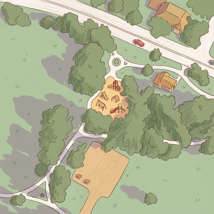 Illustrated map of Arvada Volunteer Fire Fighters Park