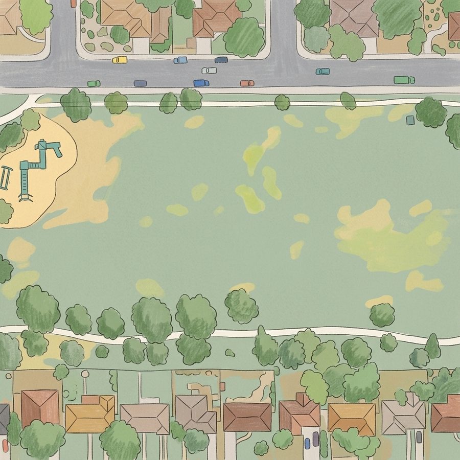 Illustrated map of Ash Grove Park