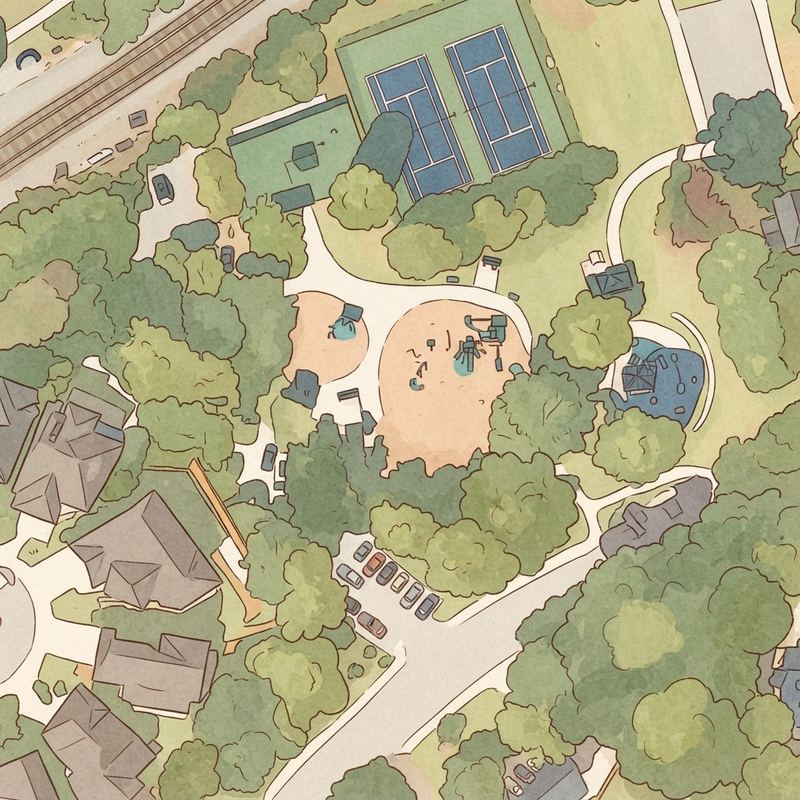 Illustrated map of Ashford Park