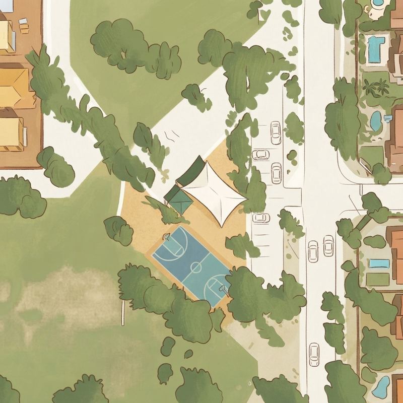 Illustrated map of Ashland Ranch Neighborhood Park