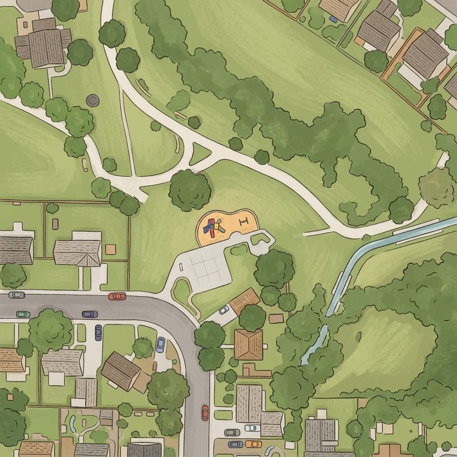 Illustrated map of Aspen Park Playground
