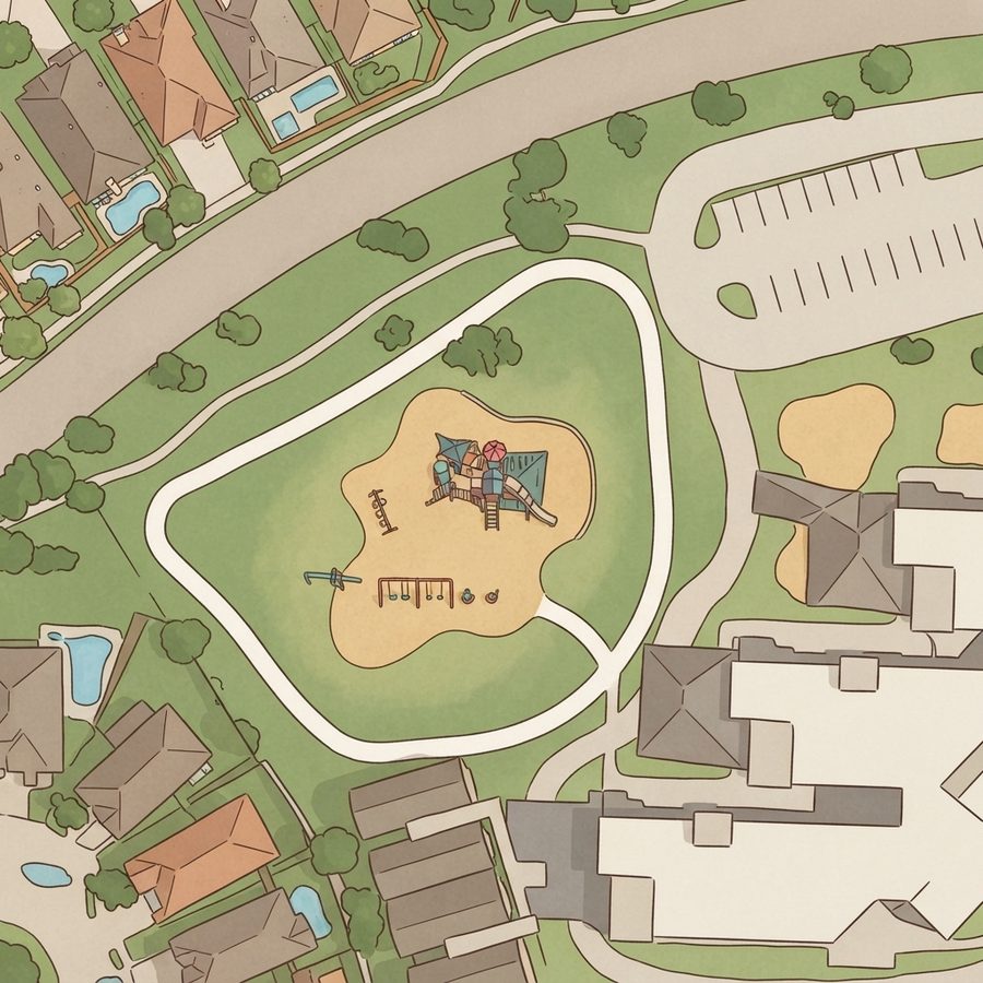 Illustrated map of Atascocita springs park
