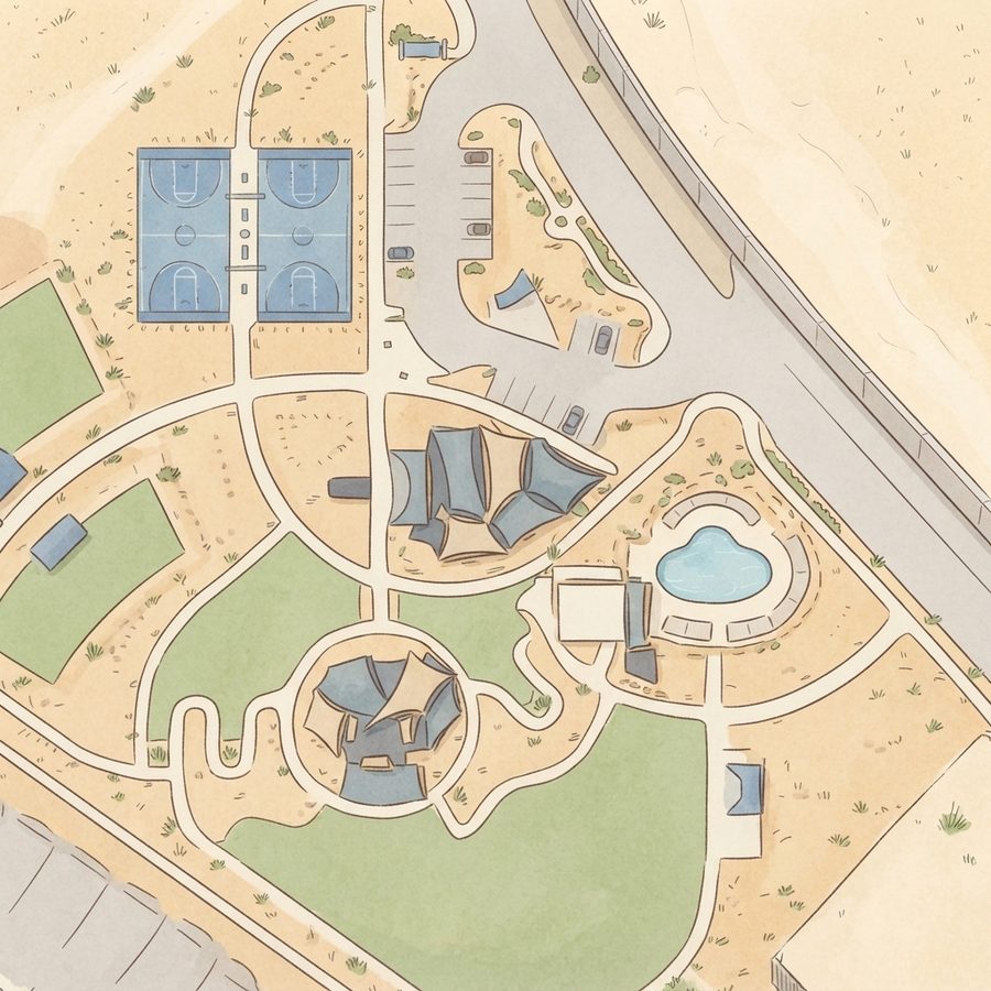 Illustrated map of Attesa Park