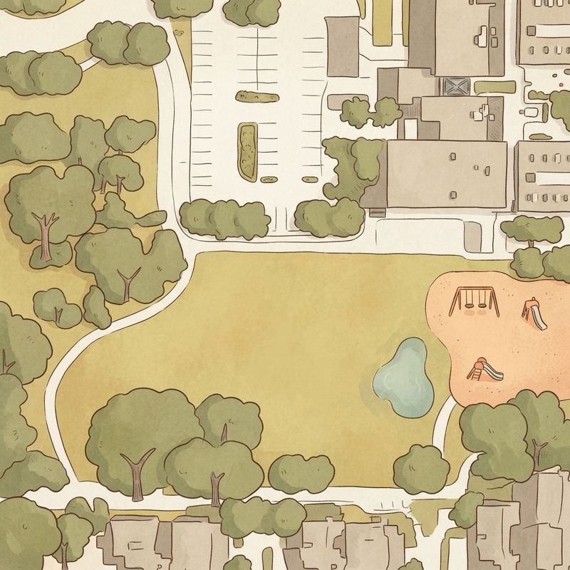 Illustrated map of Audelia Park
