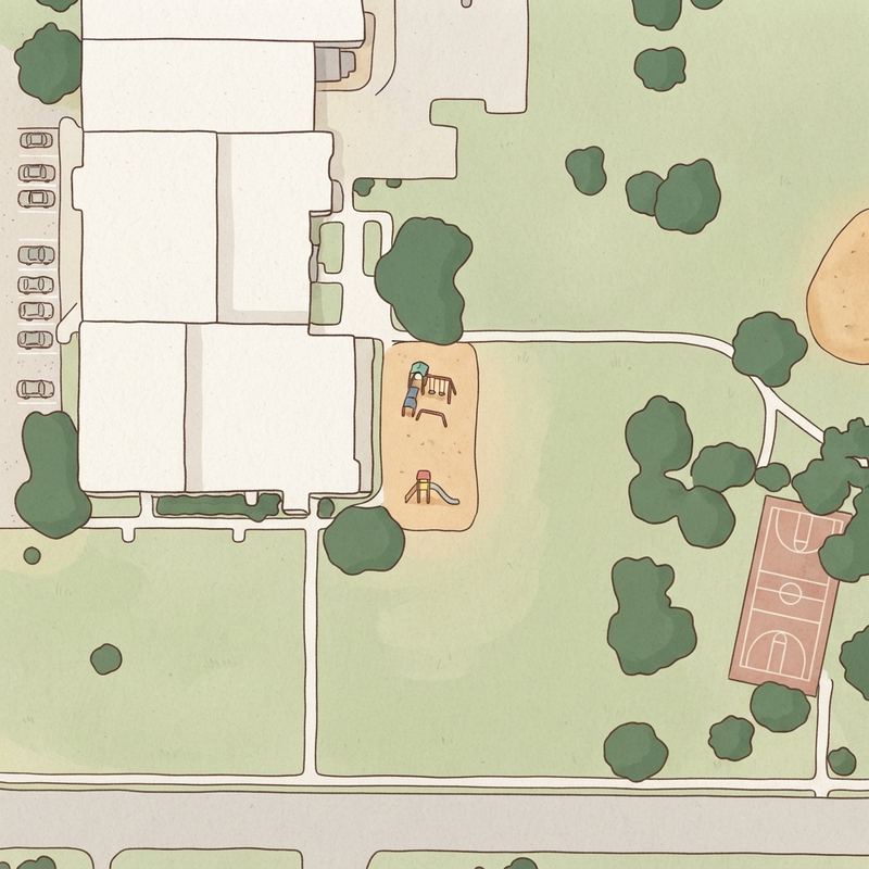 Illustrated map of Austin School Park