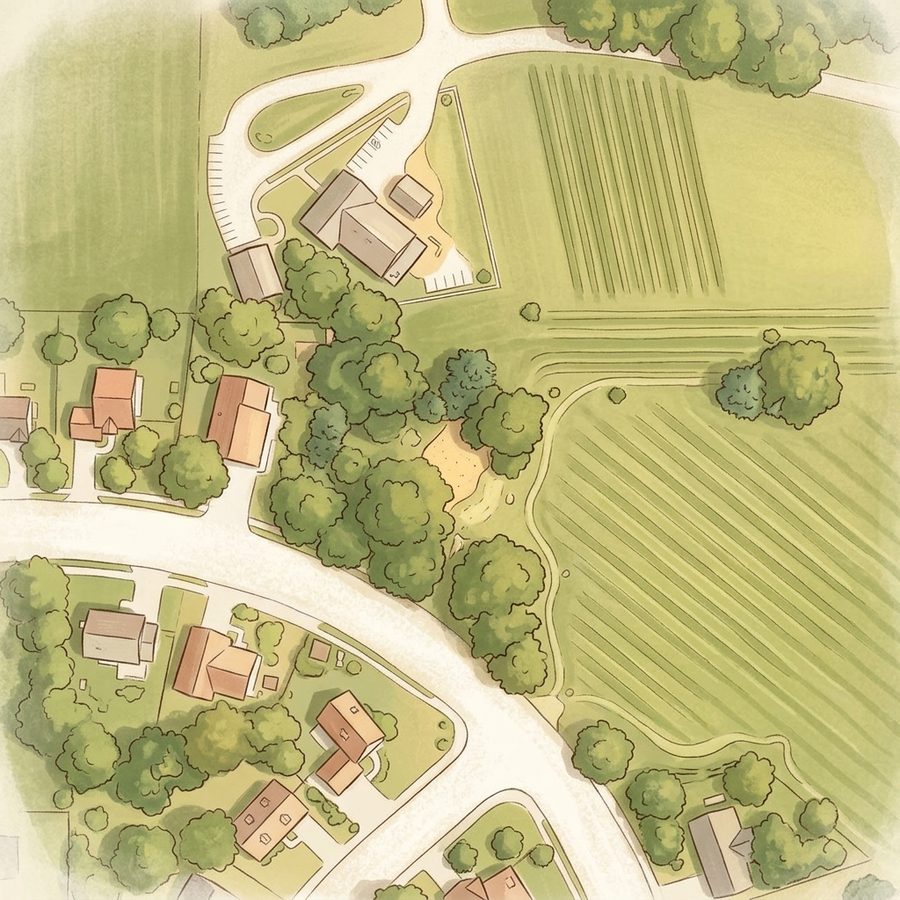 Illustrated map of Autumn Ash Park
