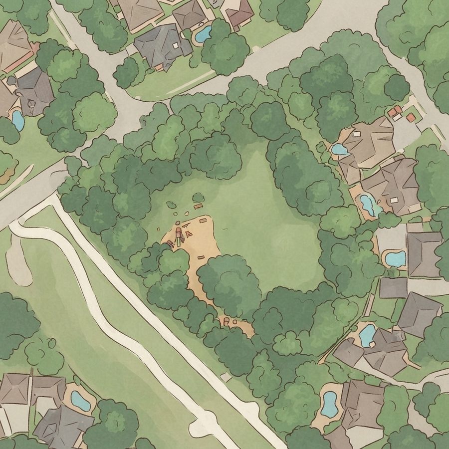 Illustrated map of Autumn Grove Neighborhood Park