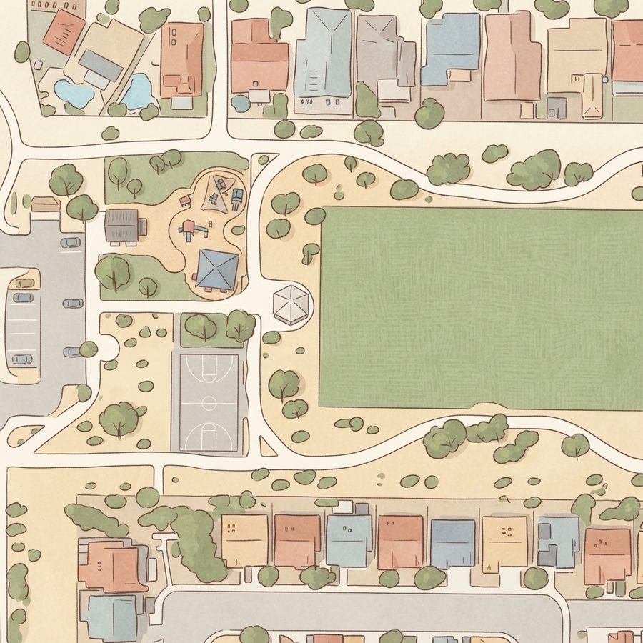 Illustrated map of Avellino Park