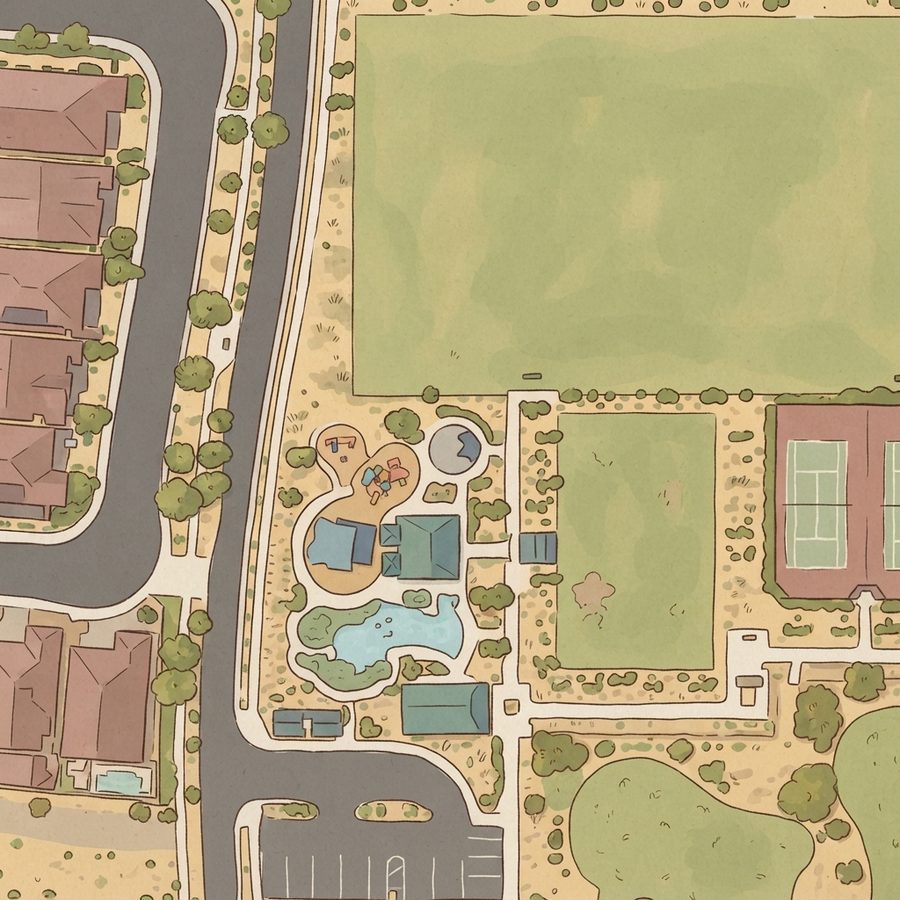 Illustrated map of Aventura Park