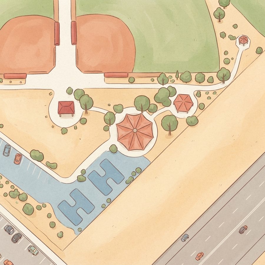 Illustrated map of Aviary Park