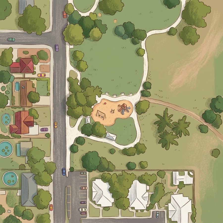 Illustrated map of Aviation Park