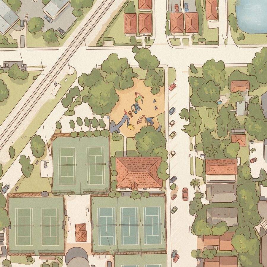 Illustrated map of Azalea Lane Playground