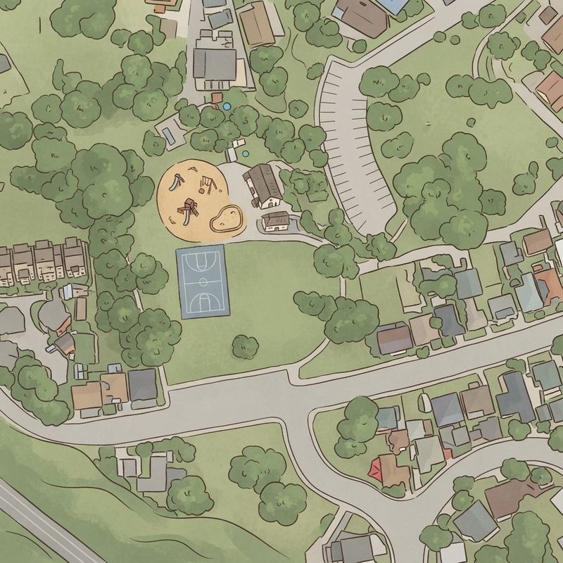 Illustrated map of Azalea Neighborhood Park