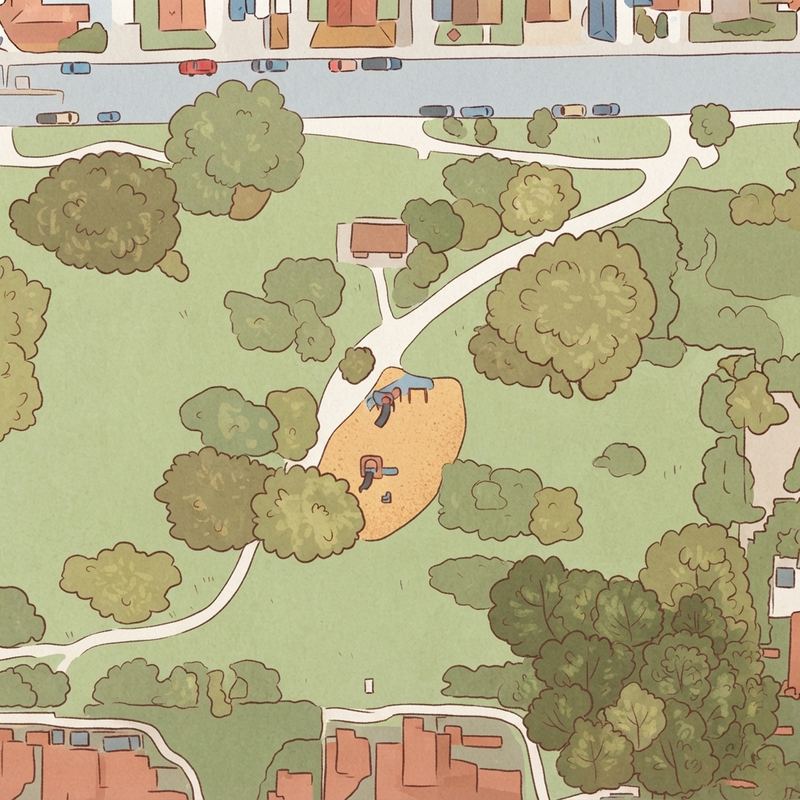 Illustrated map of Aztec Park