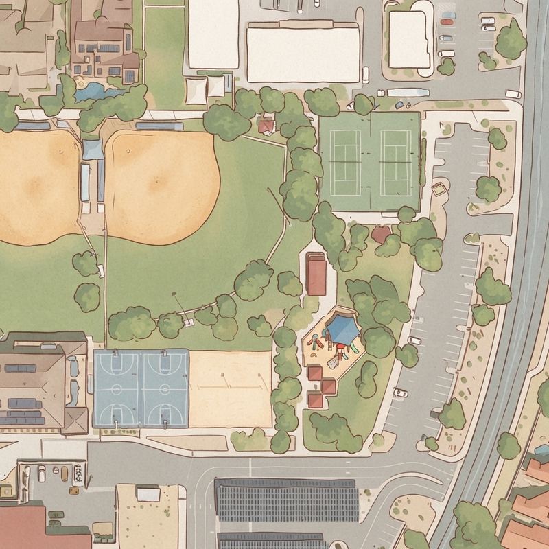 Illustrated map of Aztec Park