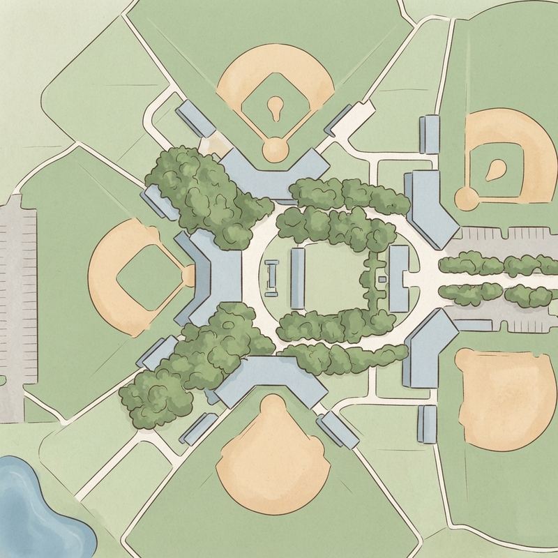 Illustrated map of B.F. Phillips Community Park