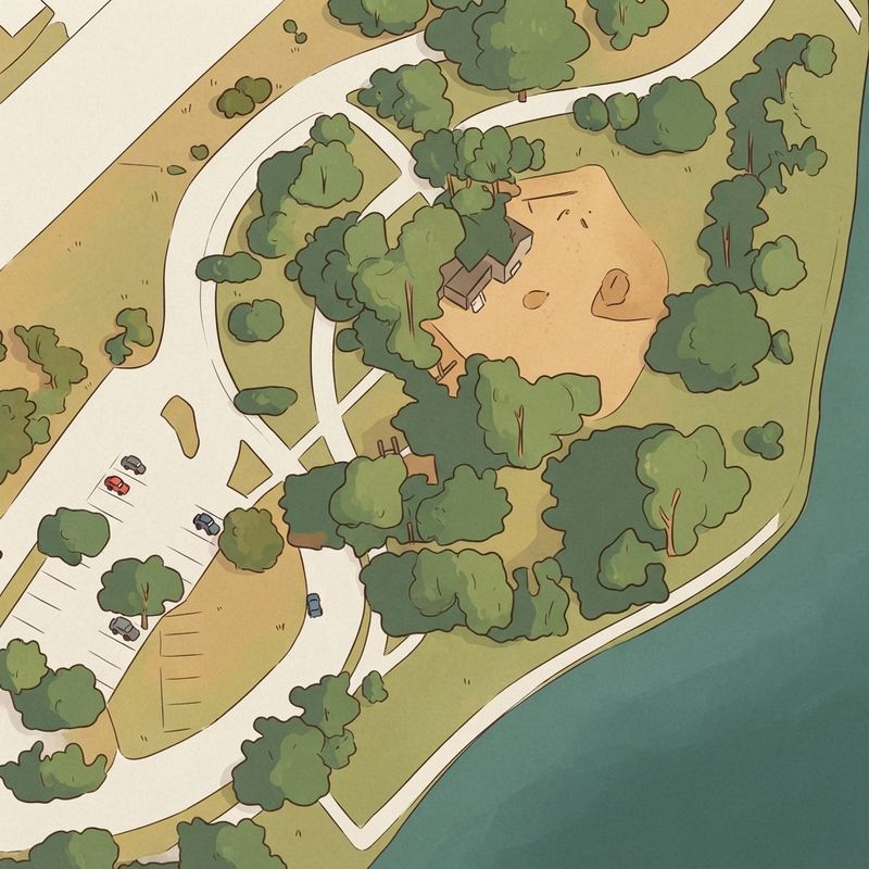 Illustrated map of Bachman lake