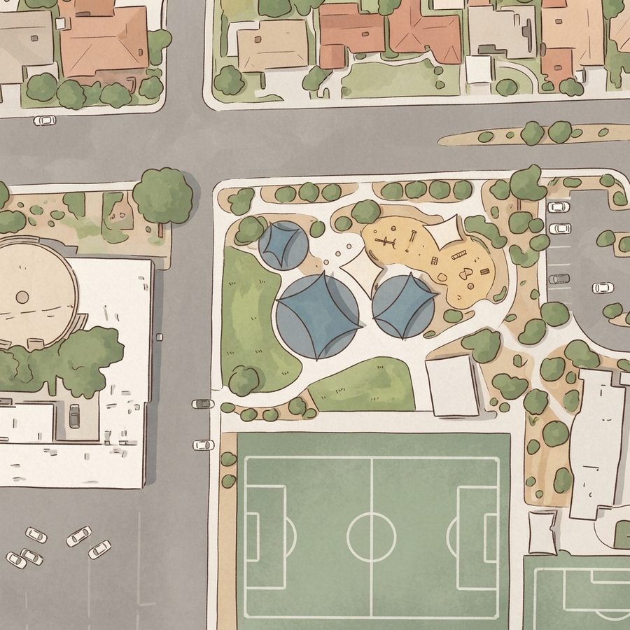 Illustrated map of Baker Park
