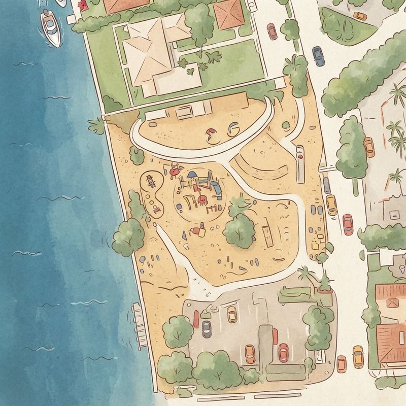 Illustrated map of Bal Harbour Waterfront Park
