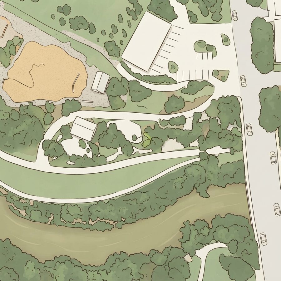 Illustrated map of Barbara Fish Daniel Nature Play Area & Picnic Pavilion