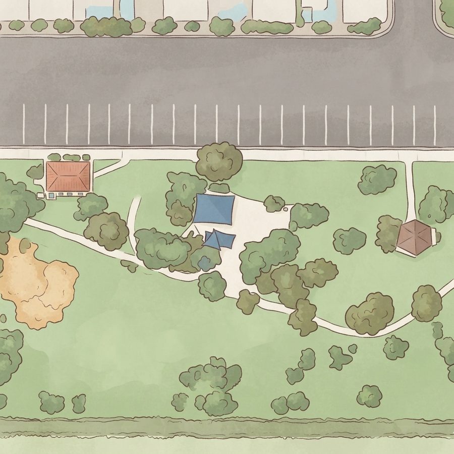 Illustrated map of Barkin Basin Park