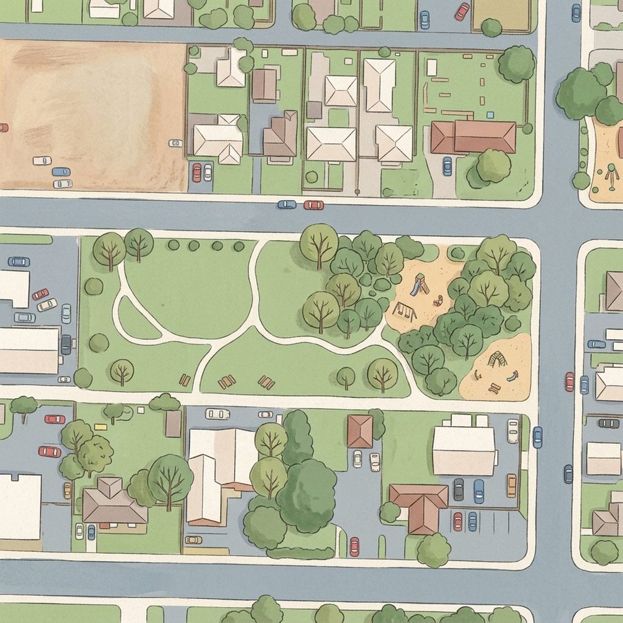 Illustrated map of Barnes Park