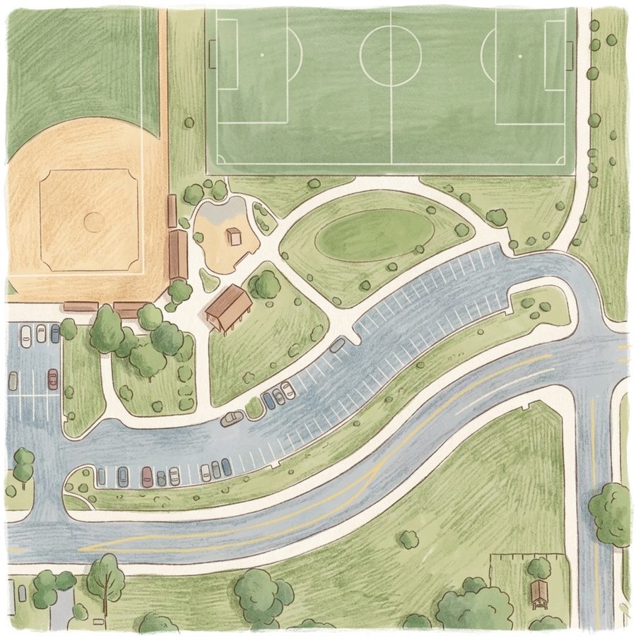 Illustrated map of Barnum East Park