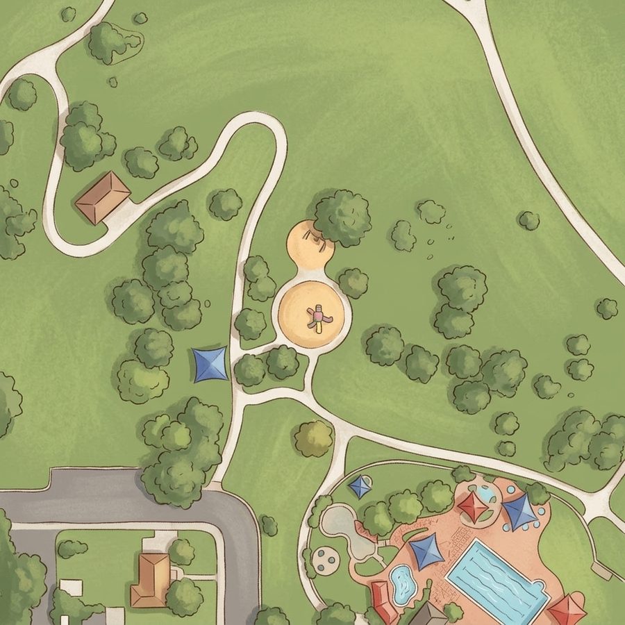 Illustrated map of Barnum Skate Park