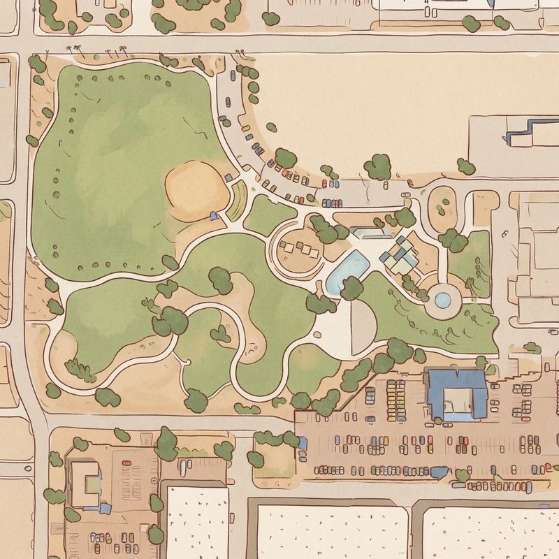 Illustrated map of Barrios Unidos Park