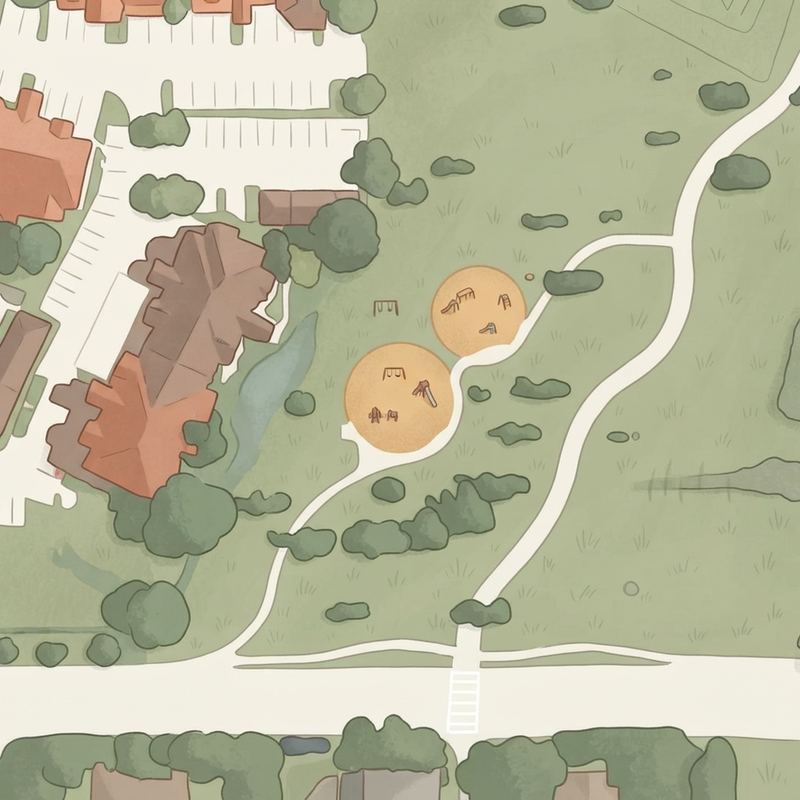 Illustrated map of Barry H Barker Park